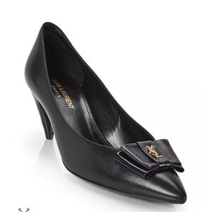 Saint Laurent Anais Low Heel Pumps – Black Leather – Size 39